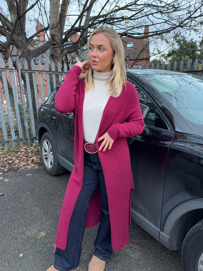 Erika Long Maxi Cardigan - Burgundy