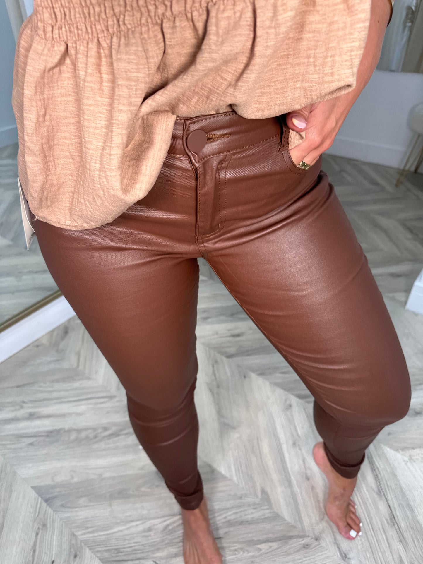 Chocolate Leather Jeans