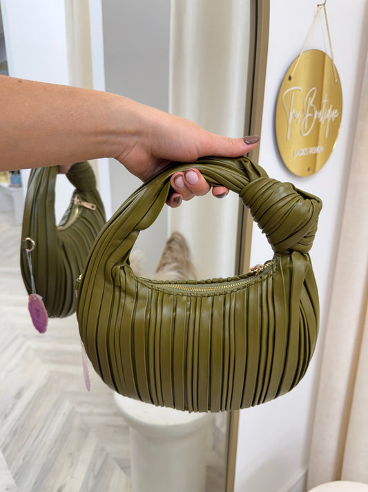 Alba Knot Handbag - Olive Green
