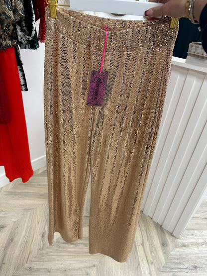 Darcie Sequin Trousers - Gold