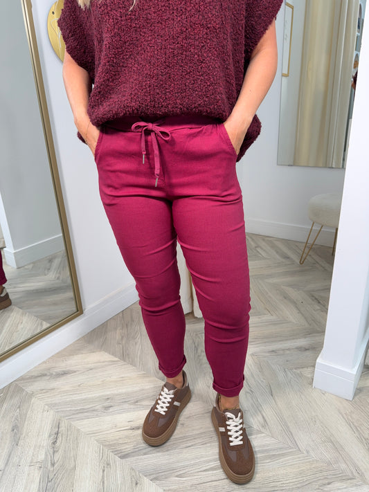 Magic Trousers - BERRY RED