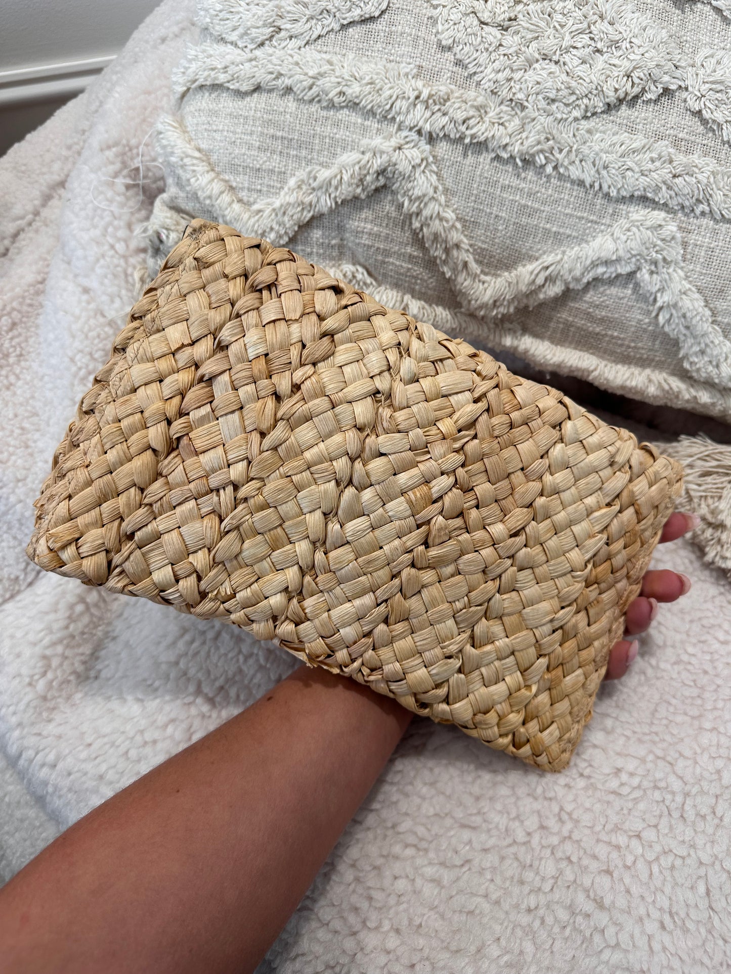 Beige Crochet Bethany Clutch Bag