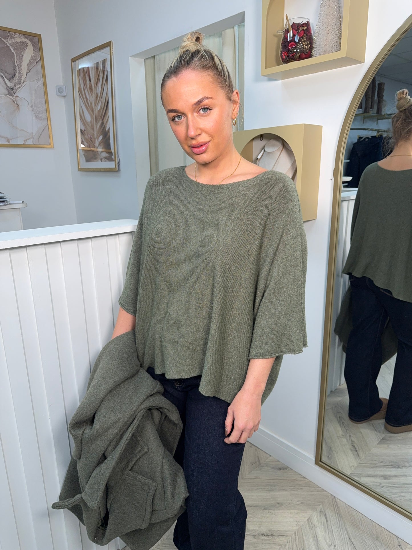 Zella Fine Knitted Sweater - Khaki