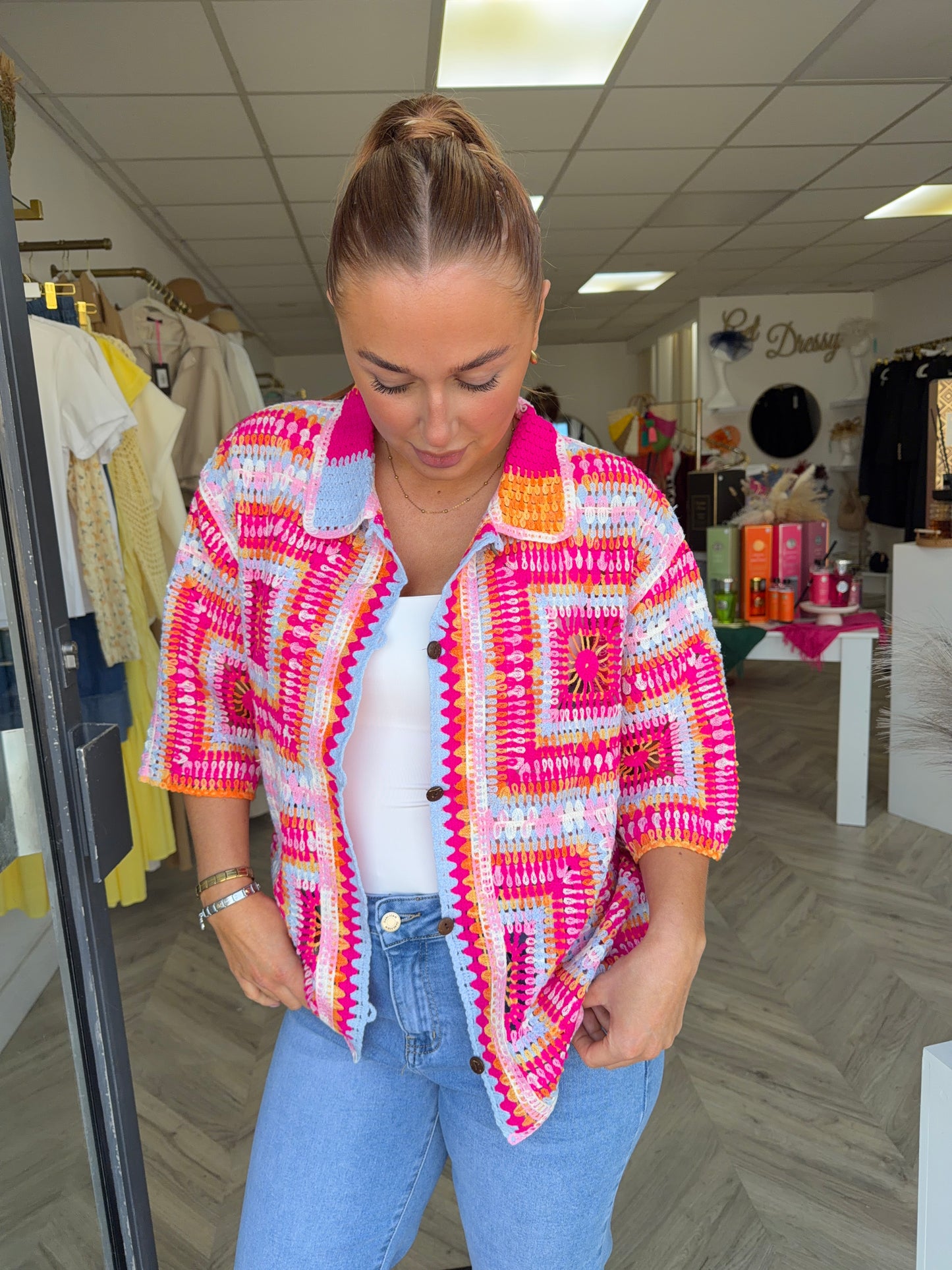 Lottie Crochet Shirt - Multi