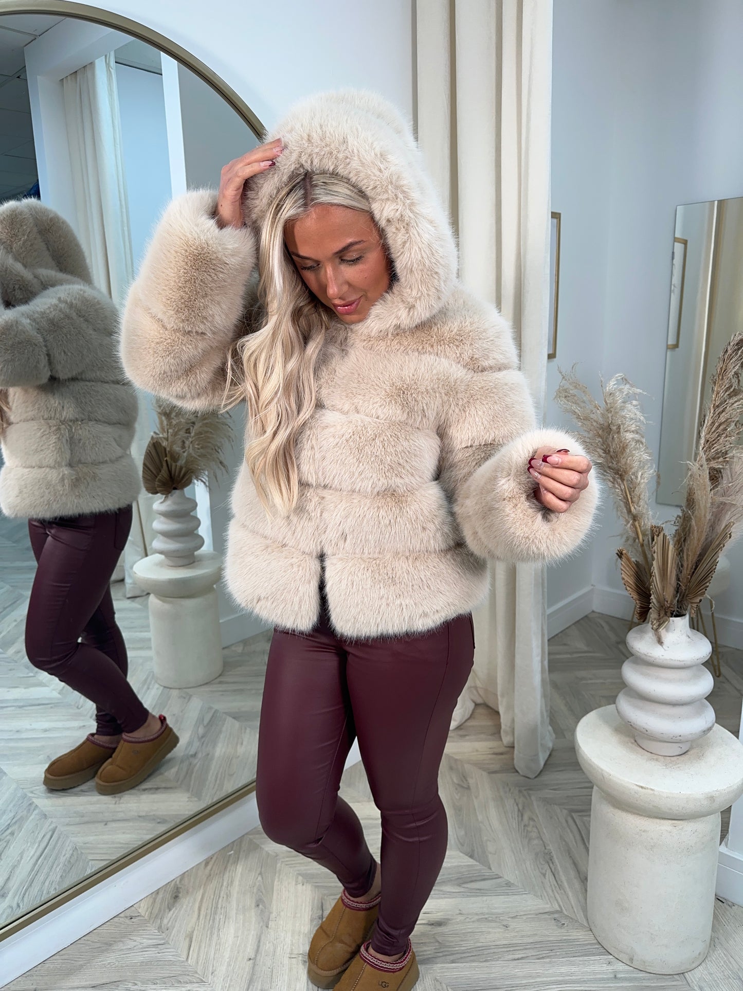 Sherry Hooded Fur Coat