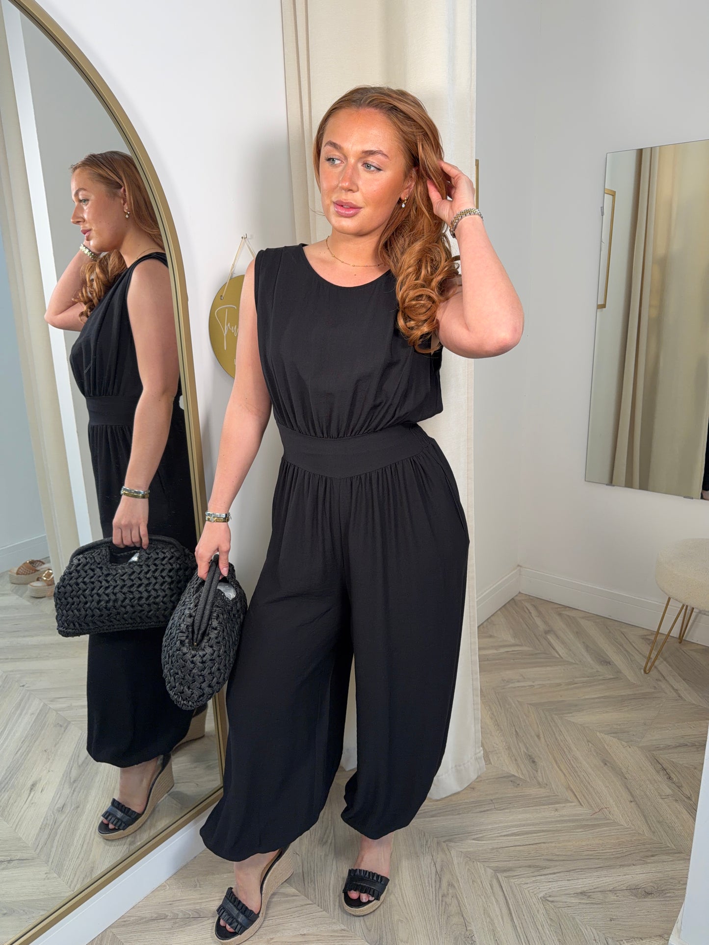 Eliana Cuffed Jumpsuit - Black