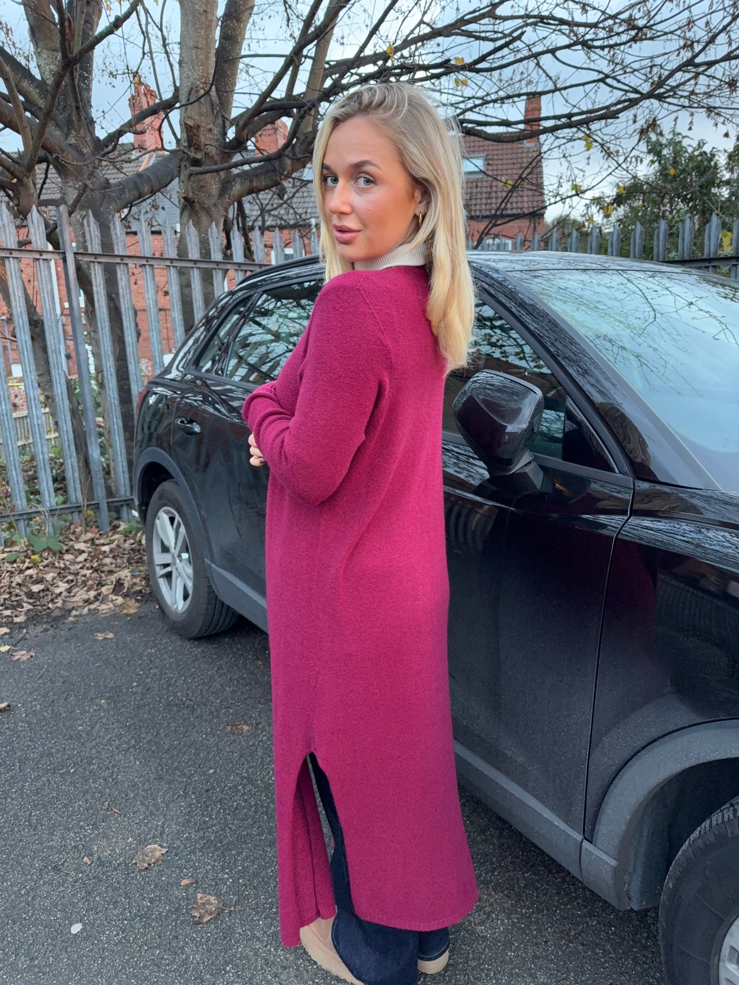 Erika Long Maxi Cardigan - Burgundy