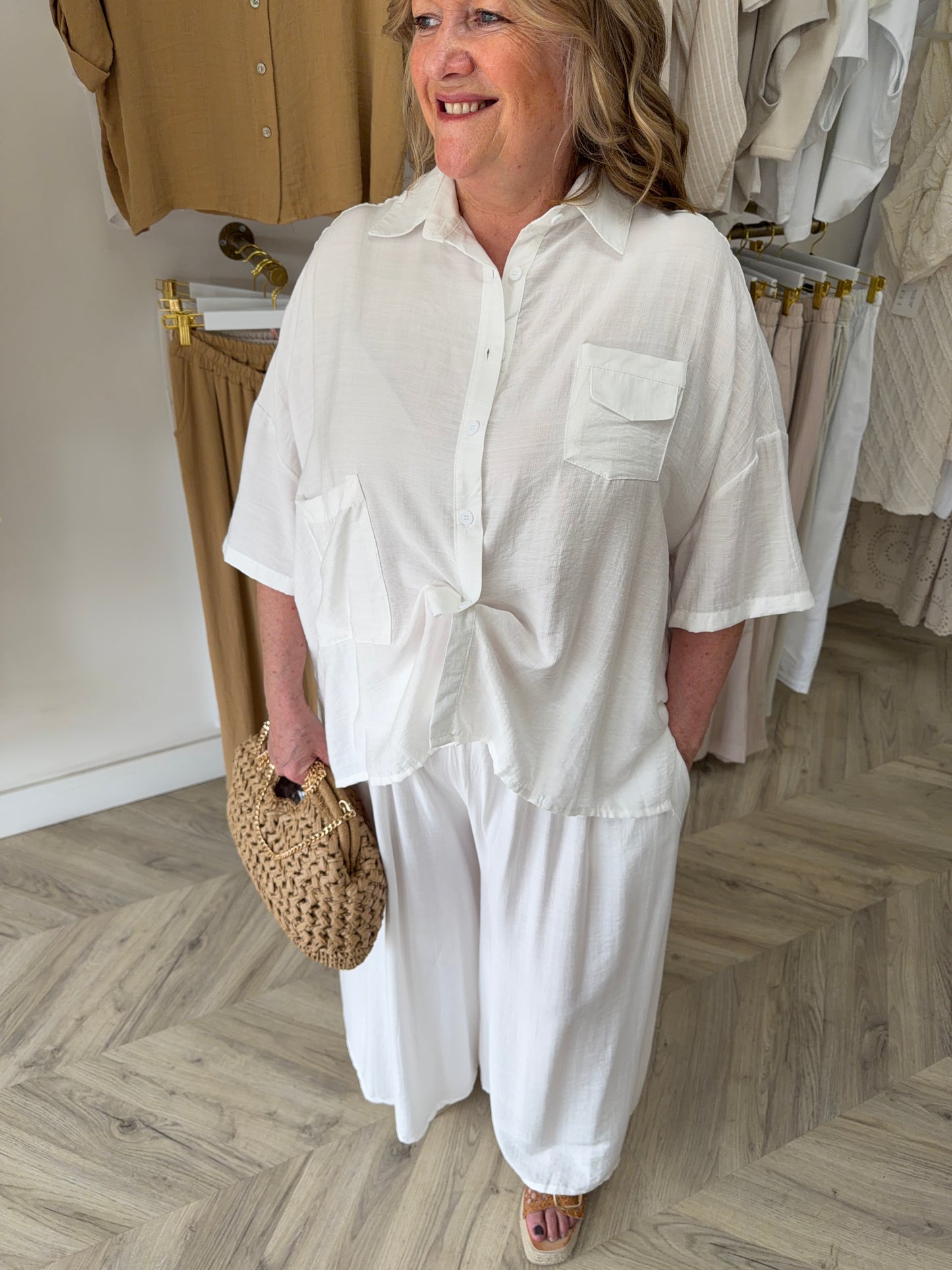 Isolde Pocketed Trousers - White