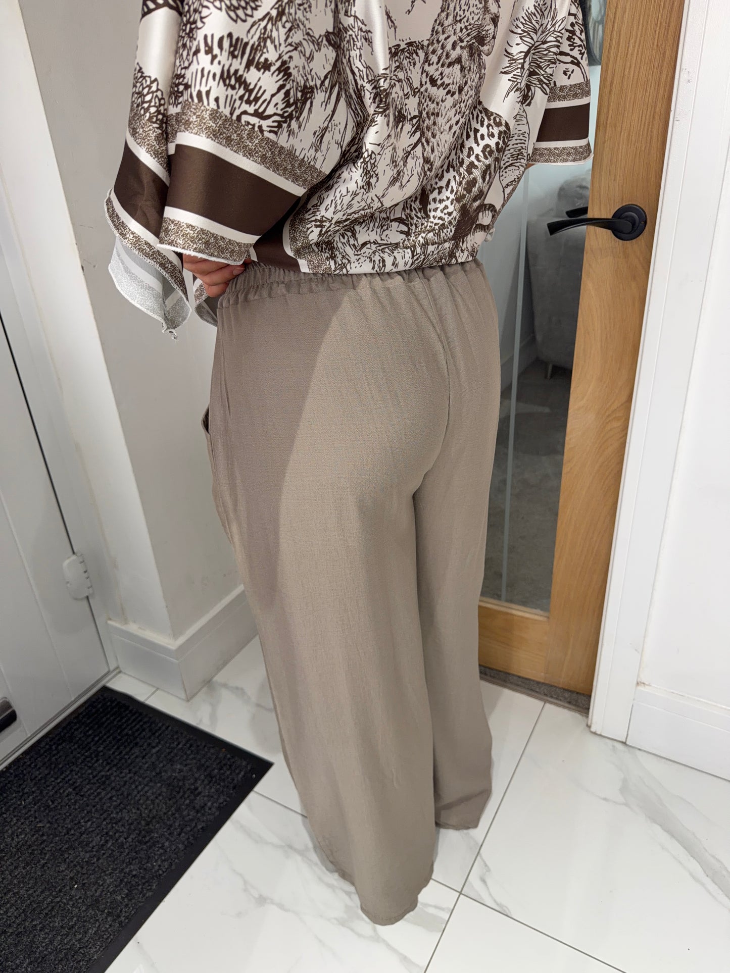 Charlotte Wide Trousers - Mushroom