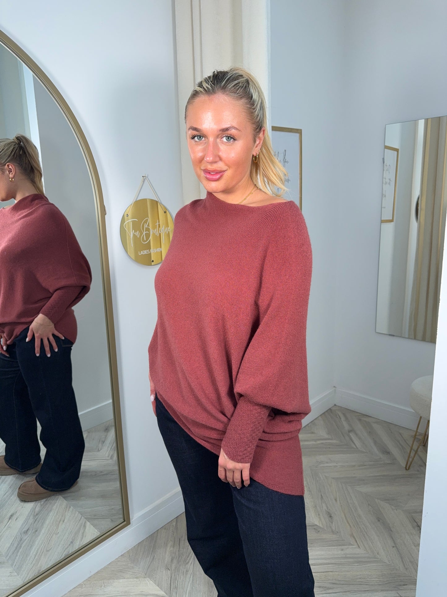 Vintage Rose Erika Asymmetric Jumper