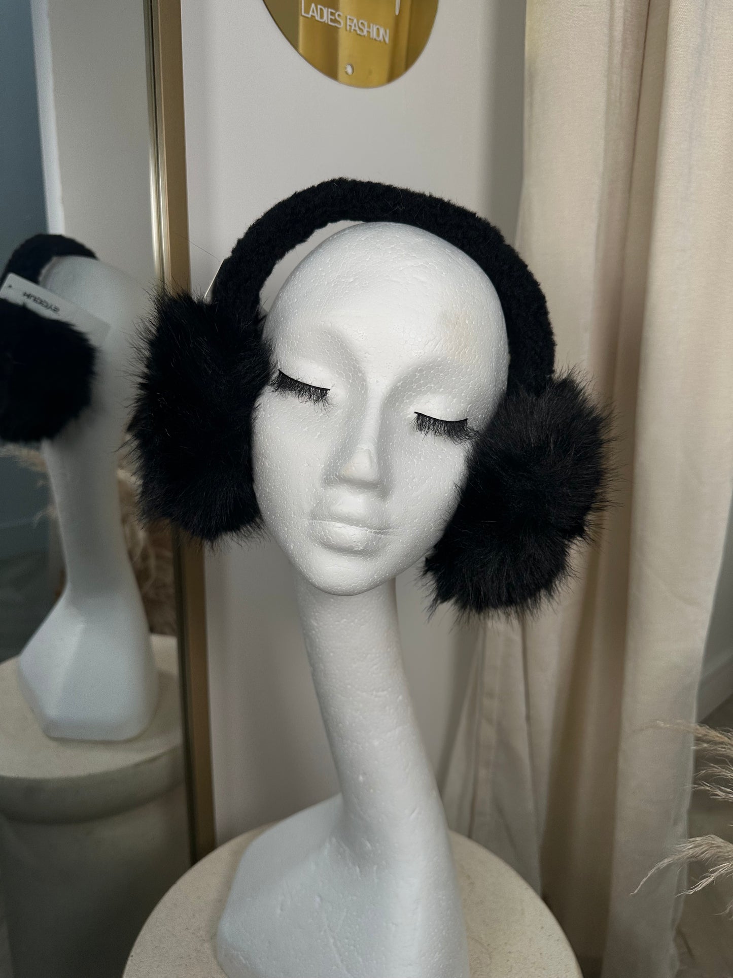 Fluffy Ear Muffs - Black