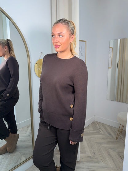 Noor Knitted Sweater - Dark Brown
