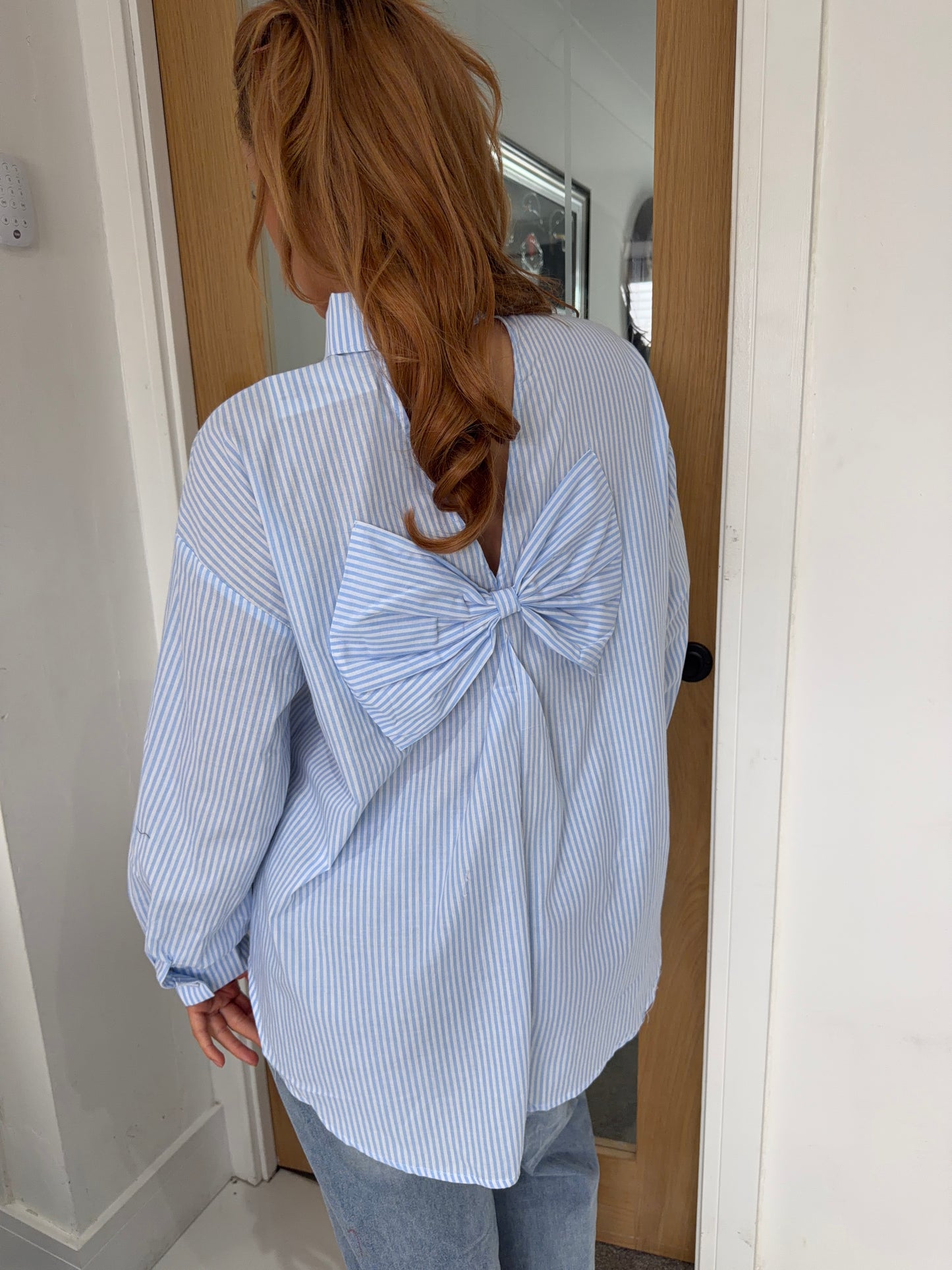 Adaline Open Back Stripped Shirt