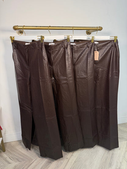 Roux Brown Leather Trousers
