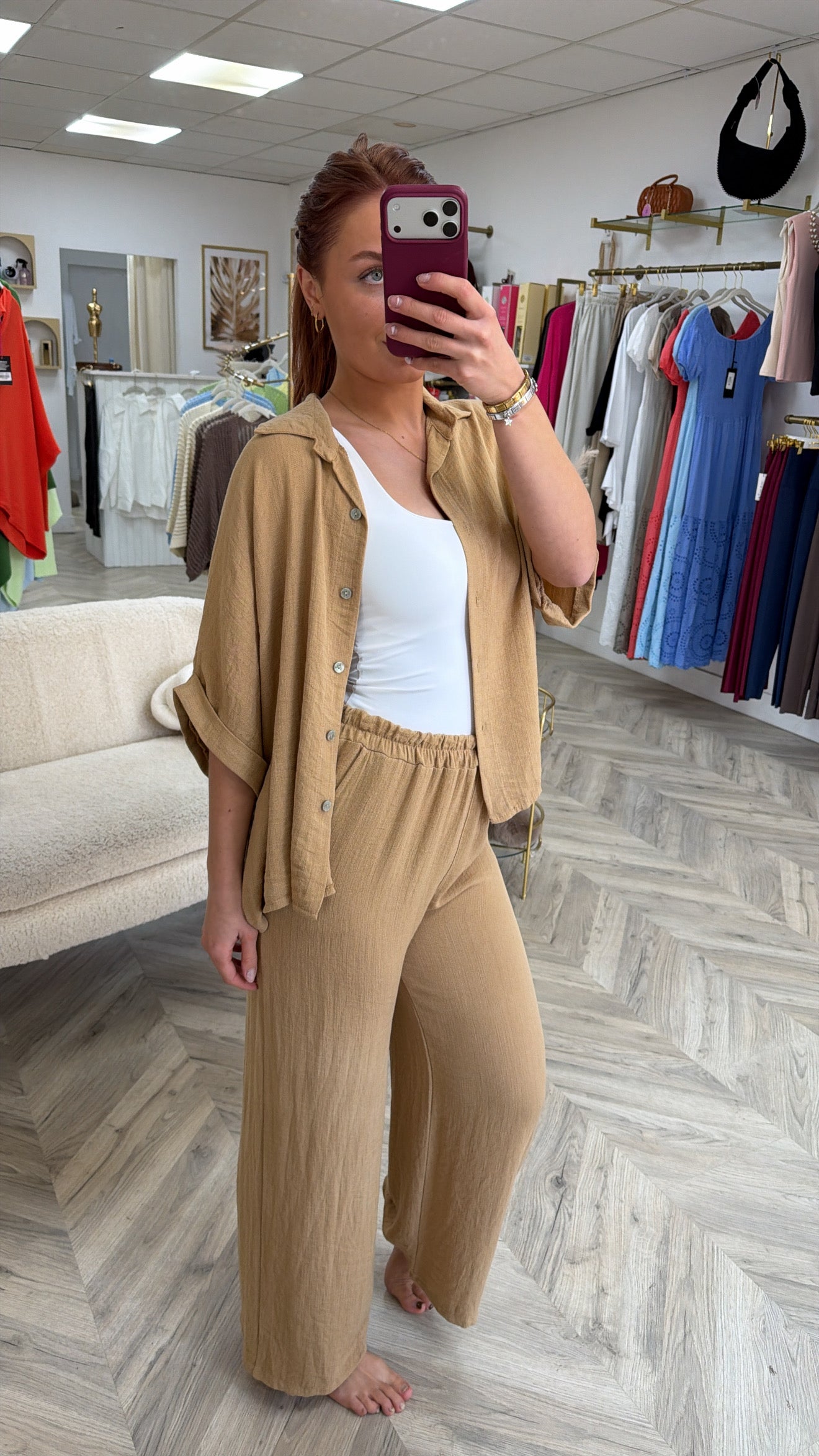 Arabella Buttoned Shirt - Camel