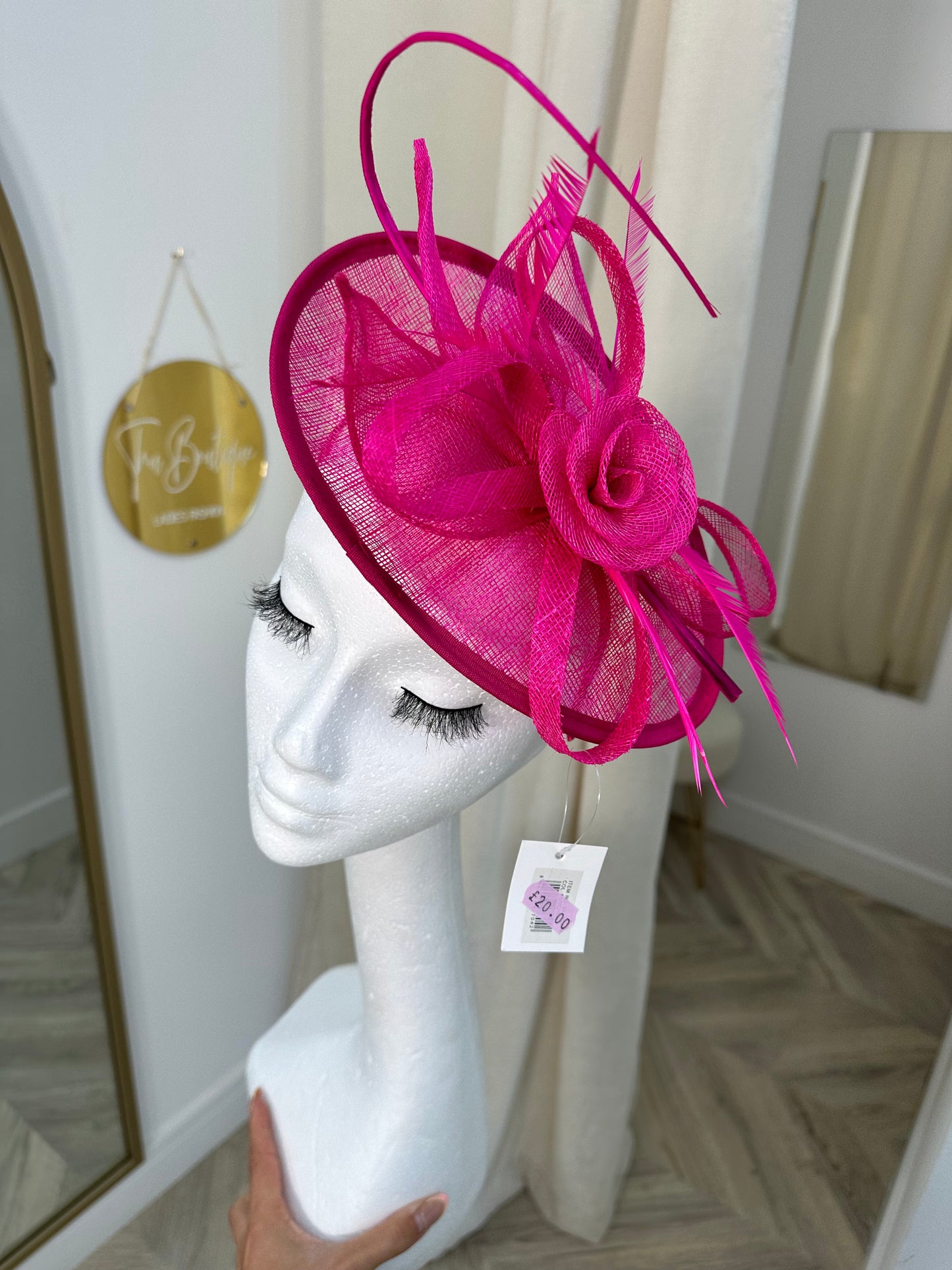 Lottie Flat Disc Fascinator - PINK