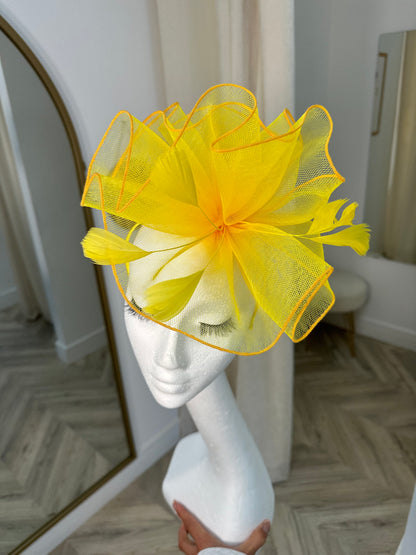 Dakota Medium Fascinator - LEMON