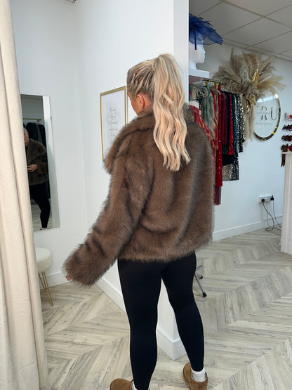 Blessing Fur Coat - Brown