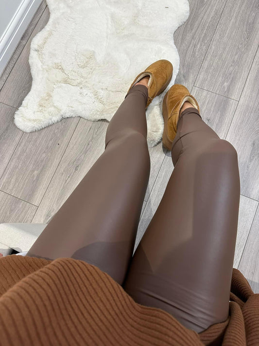 Mocha Leather Leggings