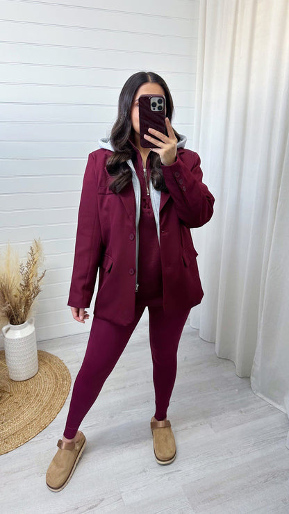 Wine Jacket Insert Blazer