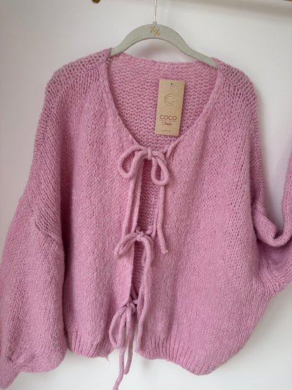 Pink Lily Tie Cardigan