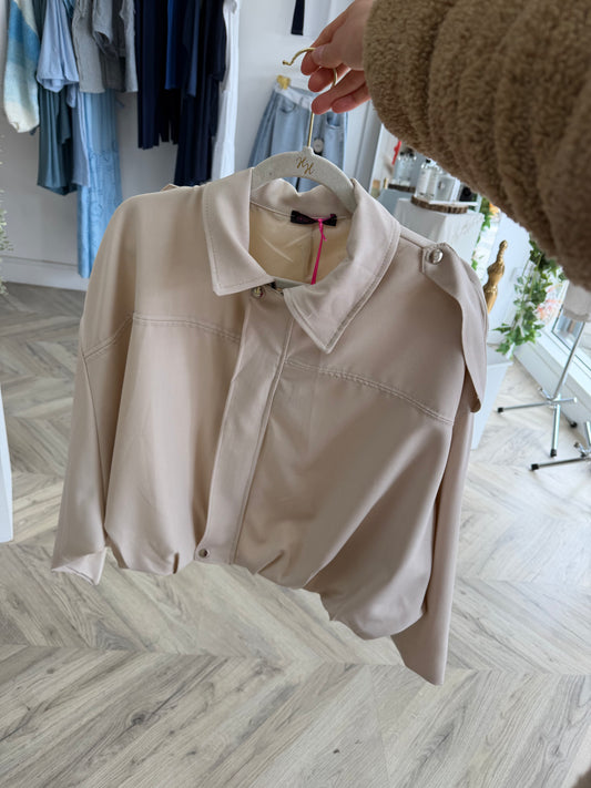Fern Cream Bomber Jacket