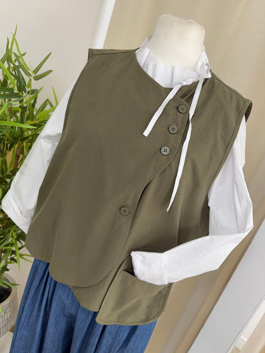Rosalie Waistcoat - Khaki