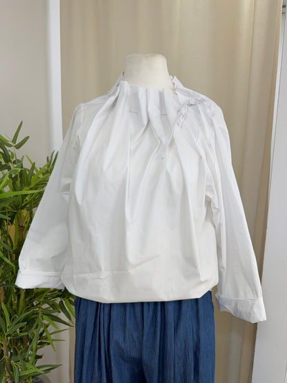 Edwina Tie Neck Shirt - White