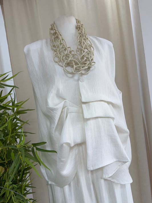 Eloise Vest Top - White