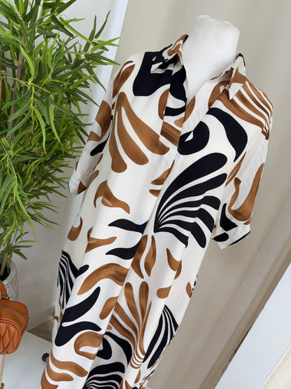 Fern Leaf Print Maxi - Mocha