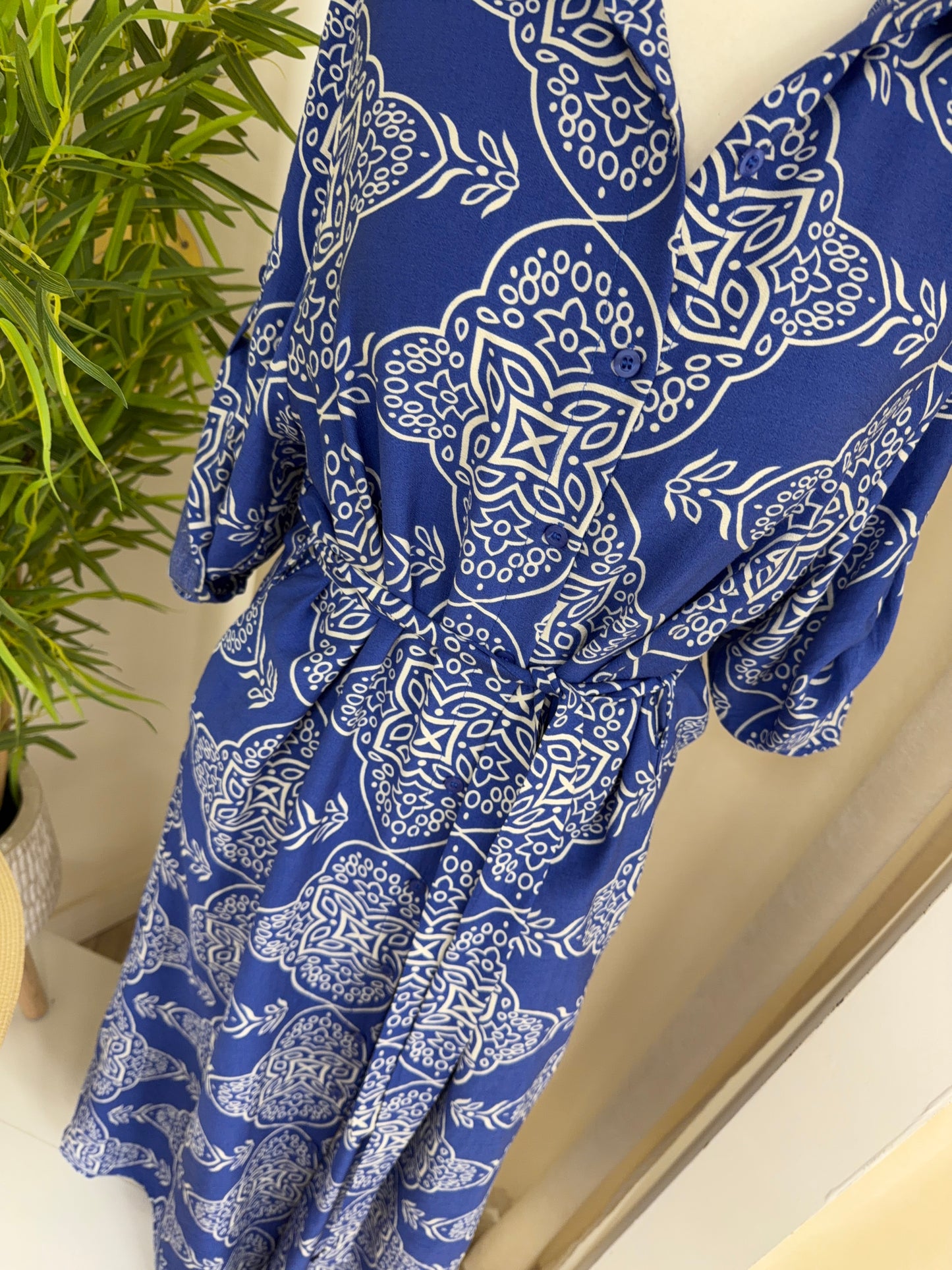 Lavinia Paisley Blue Maxi Belted Dress