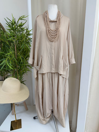 Francesca Pocketed Top - Champagne