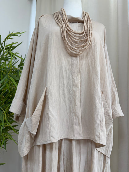 Francesca Pocketed Top - Champagne