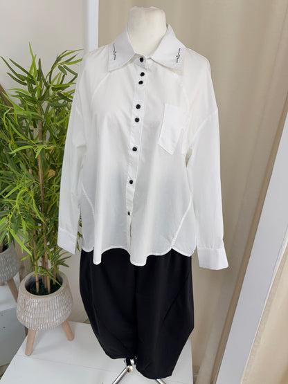 Charlotte Black Buttoned Shirt