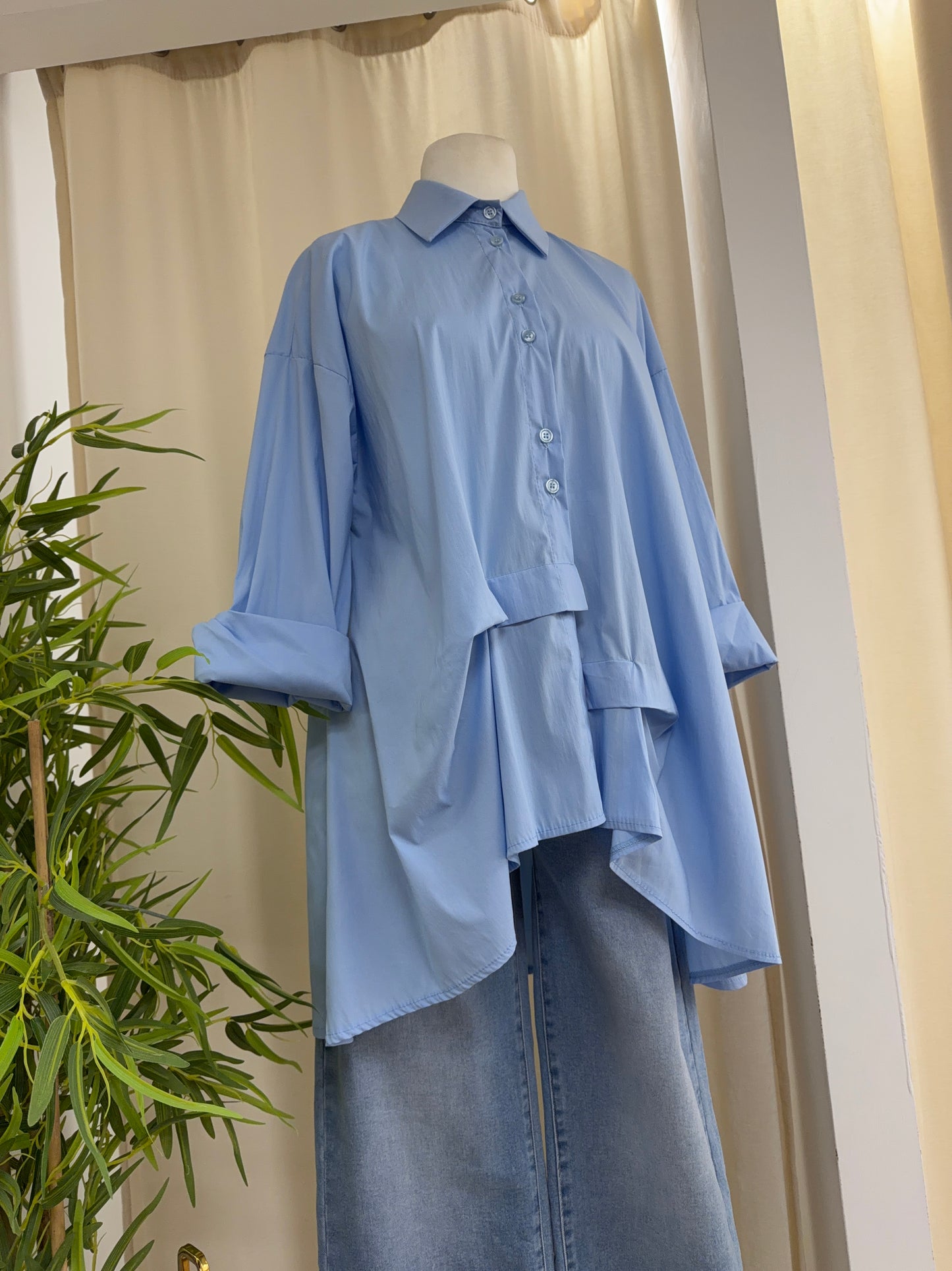 Victoria Frilly Shirt - Blue