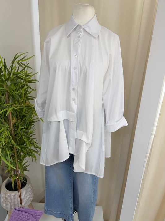 Victoria Frilly Shirt - White