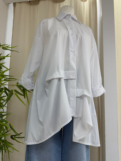 Victoria Frilly Shirt - White